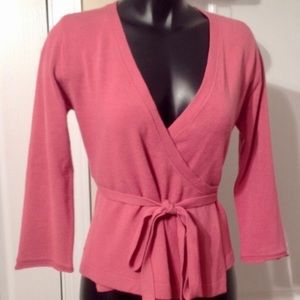 🎀SAKS🎀BCBGMaxAzria🎀 Pink Wrap Sweater
